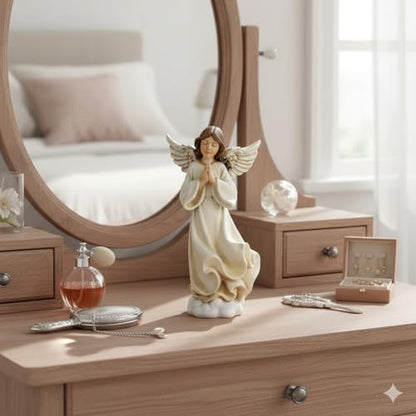 ShineOnAnegl 8.5 Inch Guardian Angel Figurine, Hand-Painted Resin Praying Angel Statue for Home Decor, Inspirational Godmother, Sister, Birthday and Wedding Gifts
