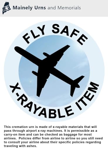 TSA Approved Fly-Safe Temporary Travel Cremation Urn Kit for Human Ashes - 200 Cubic Inch Capacity - Airline-Ready Black Blue or Green Plastic Urn with Included Travel Box (Dockside) - color: Dockside