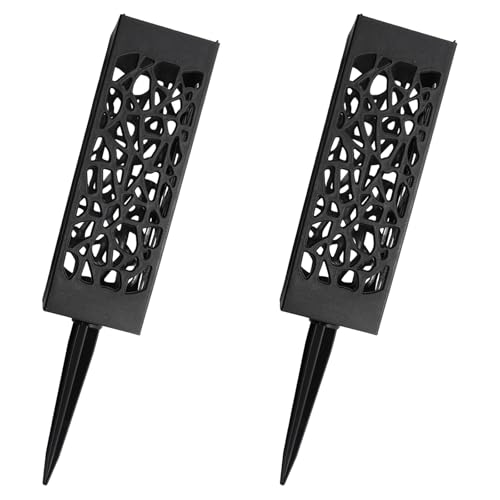 2pcs Memorial Flower Holder for Cemetery,Black Plastic Vases with Spikes Cemetery Vases,Outdoor Marker Decorations for Graveside Use/Gravestone Garden（Rectangle） - style: Rectangle