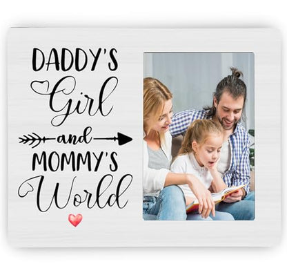 Daddy's Girl and Mommy's World Picture Frame, New Baby Photo Frame Gifts for Daughter, 4x6 inch Photo - style: Daddy's Girl and Mommy's World-New Baby