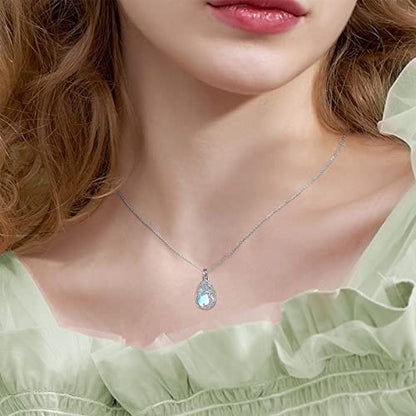 ONEFINITY Tree of Life Urn Necklaces for Ashes 925 Sterling Silver Tree of Life Crystal Cremation Jewelry for Ashes Memory Jewelry for Women Men - style: Moonstone