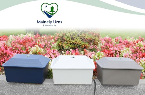 LegacyGuard Durable Polymer Burial Urn Vault for One Cremation Urn - Ground Burial Protection - Gray, Navy Blue, Green, and White - Made in the United States (Navy) - color: Navy