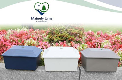 LegacyGuard Durable Polymer Burial Urn Vault for One Cremation Urn - Ground Burial Protection - Gray, Navy Blue, Green, and White - Made in the United States (Navy) - color: Navy
