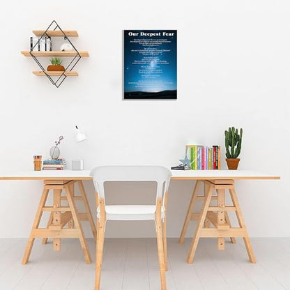 Our Deepest Fear Quote Canvas Wall Art Inspirational Painting Print Motivational Poster Ready to Hang Home Office，Living Room，or Personal Space Framed 8 * 12 Inch - color: White 2, size: 12"L x 8"W