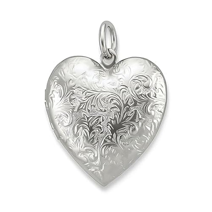 LIFETIME JEWELRY Antique Heart Locket Necklace for Women & Girls That Holds Pictures – 10X Thicker Real 24K Gold Plated Charm – Made in USA with Lifetime Replacement - style: Big White Gold Locket NO Chain
