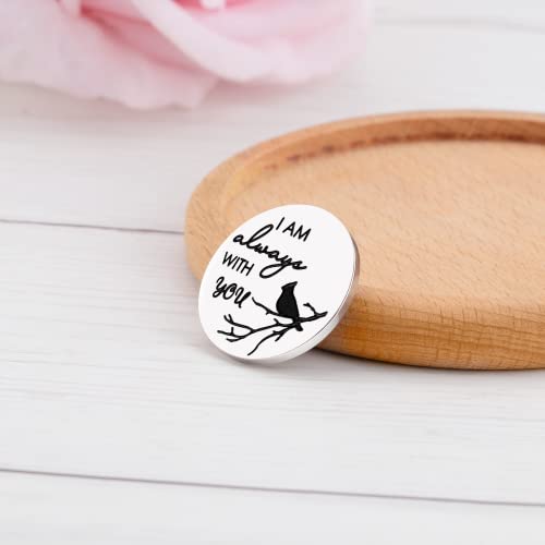 Cardinal Pocket Hug Token I am Always with You Memorial Gifts for Women Men Funeral Memory Presents Remembrance Sympathy Gifts Memorial Jewelry for Loss with Card and Box