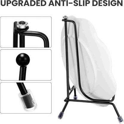 Chumia 18 Pcs Anti Slip Plate Stands for Display, Black, 10 Inch - size: 10 Inch