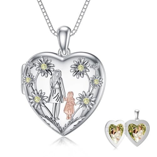 Urn Necklaces for Ashes 925 Sterling Silver Cremation Necklace Ash Pendant Memorial Jewelry Keepsake Gifts for Women - style: 3-Mother and Daughter