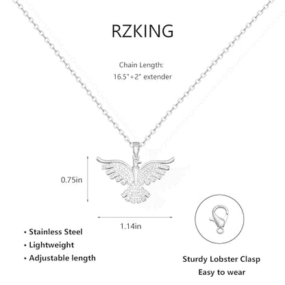 RZKING Silvery Necklace for Women, Gifts for Friend Mom Daughter Teacher - style: Phoenix