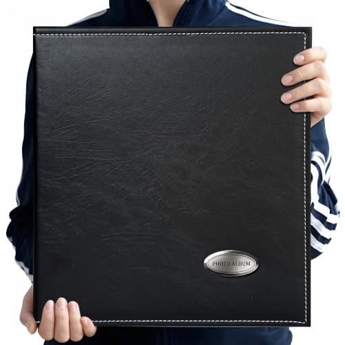 Zoview Self-Adhesive Photo Album, Dust-free, glue free and waterproof Scrapbook Album, Family album, Leather Cover, Hand Made DIY Albums Holds 3x5, 4x6, 5x7, 6x8,8x10 photos - color: Black, size: Large