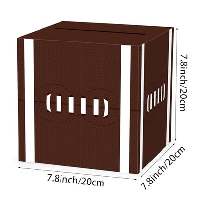 Hxezoc Football Card Box Sports Party Favors Post Box Cardboard Receiving Money Holder for Football Theme Wedding Reception, Baby Showers, Anniversary, Birthday Party, Table Centerpiece Decorations - style: Football