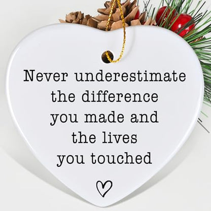 Jocidea Positive Quote Keepsake - Thinking of You Gift - Tough Times Gift - Ceramic Heart Keepsake - Thank You Present - color: Never Underestimate