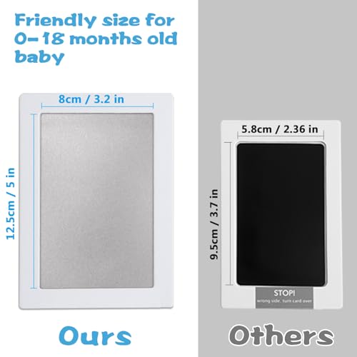 Baby Handprint Ink Pads,Inkless Print Kit,Pet Paw,Baby,Festival Gift | XL Size,2 Pcs Baby Handprint Ink Pads with Clean-Touch & 6 Imprint Cards Safe for Baby, Family Keepsake, Pet Paw Kit,Silver - color: Silver