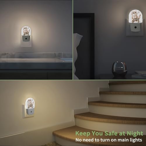 Cute Cat Night Light, Night Light Plug into Wall with Dusk to Dawn Sensor, LED Lamp Energy Saving Lights for Men Women Boys Girls,Lamp for Bedroom Bathroom Hallway - color: Cute Cat