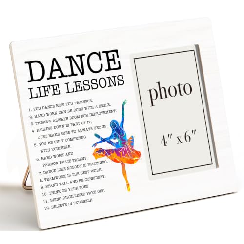Dance Life Lessons Picture Frame, Ballet Dance Gifts for Girls Women Lover | Inspirational Dance Wooden Picture Frame for 4 x 6 in Photo, Ballet Dancer Gifts for Friend Student Teacher - color: DANCE