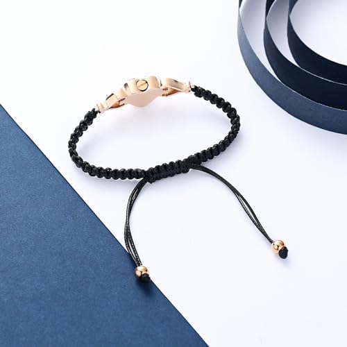 constantlife Double Heart Cremation Bracelet for Ashes for Women Stainless Steel Pendant Urn Memorial Jewelry Loved Ones Human Pet Funeral Keepsake Gift - color: Sunflower-Rose Gold