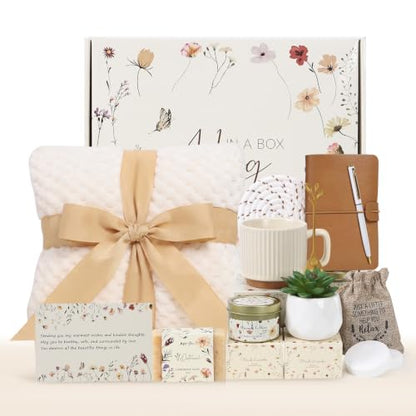 Birthday Gifts for Women - 13pcs Get Well Soon Self Care Gifts Box, Sympathy Bereavement Gift Basket, Thinking of You Surgery Recovery Condolences Care Package for Mom Her Wife Best Friend Sister