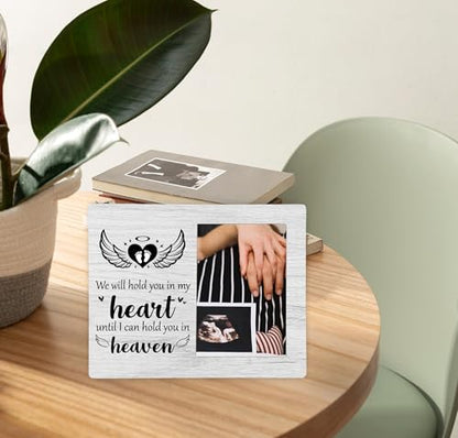 Baby Memorial Picture Frame, We Will Hold You in My Heart Remembrance Wooden Photo Frame Gifts for Loss of Baby, 4x6 inch Photo - style: Baby Memorial