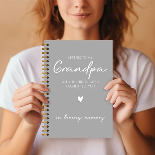 Grandpa Memory Grief Notebook Journal, Grandpa Memorial Remembrance Gifts, Loss of Grandfather Sympathy Gifts Hardcover Spiral Notebooks Journals, 5.5x8.3 Inch