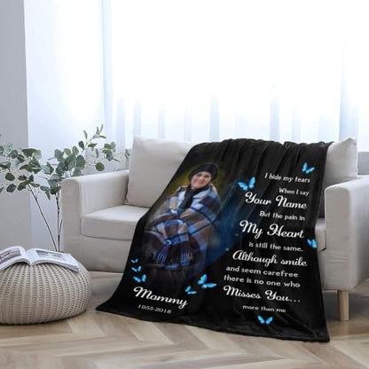 Personalized Memorial Blanket for Loss of Loved Dad Mom Husband Wife - color: Memorial Blanket 02