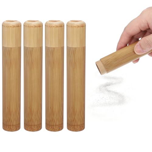 uxcell 4pcs Bamboo Scattering Urn, 2" x 1" Small Cremation Tube with Lid Mini Keepsake Brown for Male Female Pet Dog Brown - size: 2" x 1"