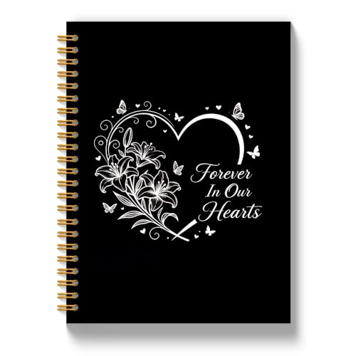 UYRSF in Loving Memory Gifts Notebook Journal 5.5x8.3 | Sympathy Gifts for Loss of Loved One, Remembrance Hardcover Notebook, Forever in Our Hearts Journals for Writing - color: Forever