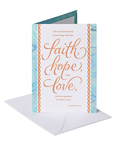 American Greetings Sympathy Card for Loss (Praying That God Will Comfort Your Heart) - color: Faith, Hope, and Love