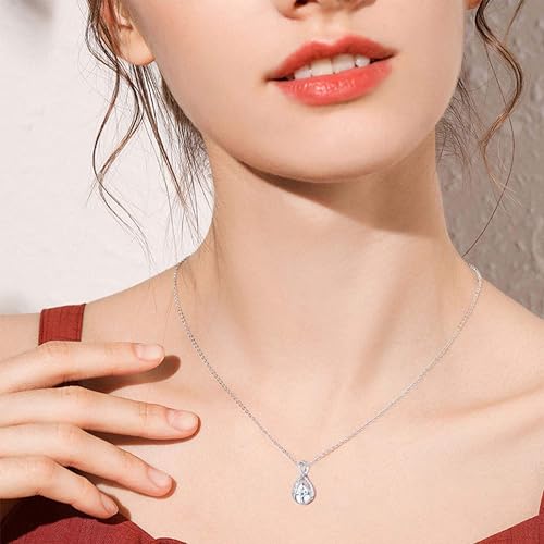 ZOEXUE Infinity Cross Cremation Jewelry - S925 Sterling Silver Cross Urn Necklace for Women - Birthstone Cross with Heart CZ Ashes Keepsake Pendant Memorial Urn Jewelry Gift for A Loss Loved Ones - color: blue