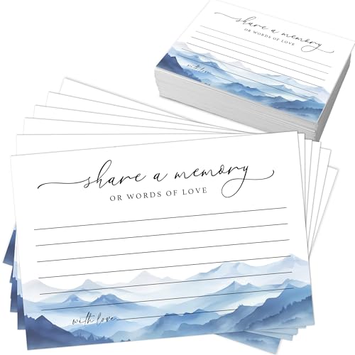 Share A Memory Cards for Celebration Of Life - Set of 50 Memorial Cards for Weddings, Anniversaries, Memorials, Funerals, Birthdays, Graduation, Retirement, Going Away -A05 - color: Mountains, size: Standard Card
