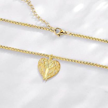 Angel Wings Necklace 925 Sterling Silver Guardian Angel Nurse RN Caduceus Pendant Charm Crystal Angel Jewelry Gifts for Women - style: E-Angel Wings Urn (Golden)