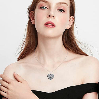 Filigree Dog Paw Urn Locket Necklace 925 Sterling Silver Print Pet Urn Necklace for Ashes Engraved Personalized Cremation Jewelry Pictures Keepsake Memorial Gifts for Women Men - style: D Projection Necklace+Photos