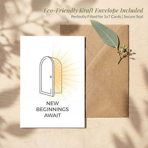 Minimalist Sympathy Card, Open Door New Beginnings - color: Sympathy Card 009