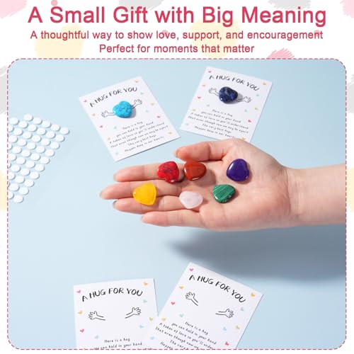 Pocket Hug Bulk with Little Heart Worry Stones and Gift Cards, Pocket Hug Token Keepsake for Friends, Colleagues, Funeral, Celebration of Life, Encouragement Party Favors (24 Sets) - color: 24 Sets