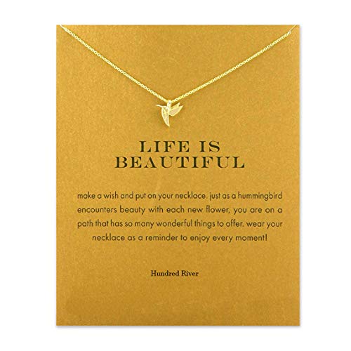Baydurcan Friendship Anchor Butterfly Good Luck Elephant Necklace for Women - style: Hummingbird