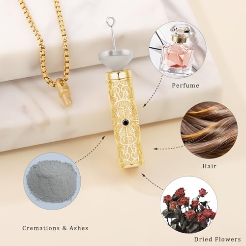 Aniu S925 Sterling Silver Urn Necklace Cremation Jewelry for Ashes - color: Gold-Viking Compass - A