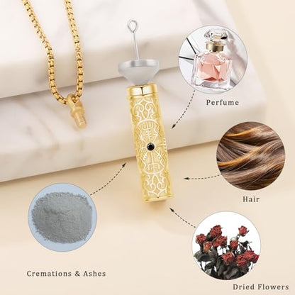 Aniu S925 Sterling Silver Urn Necklace Cremation Jewelry for Ashes - color: Gold-Viking Compass - A