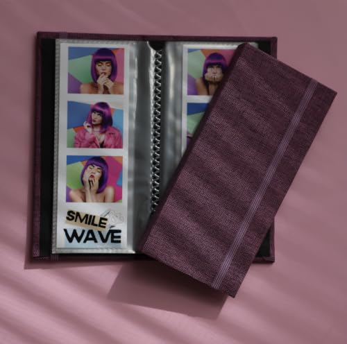 Photo Booth Photo Album - For Wedding or Party - Side Slide In 2X6 Picture Holder – Guest Book & Memory Keepsake – Linen Hard Cover With Band Keeps Photobooth Picture Prints Safe (EGGPLANT PURPLE) - color: EGGPLANT PURPLE