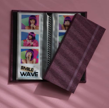 Photo Booth Photo Album - For Wedding or Party - Side Slide In 2X6 Picture Holder – Guest Book & Memory Keepsake – Linen Hard Cover With Band Keeps Photobooth Picture Prints Safe (EGGPLANT PURPLE) - color: EGGPLANT PURPLE