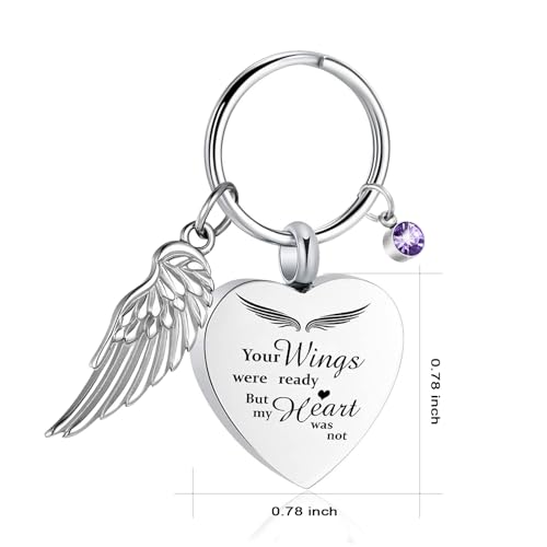 Heart Cremation Jewelry Urn Keychain for Ashes for Women Men, Keepsake Memorial Heart Urns Pendant for Human Ashes,Silver