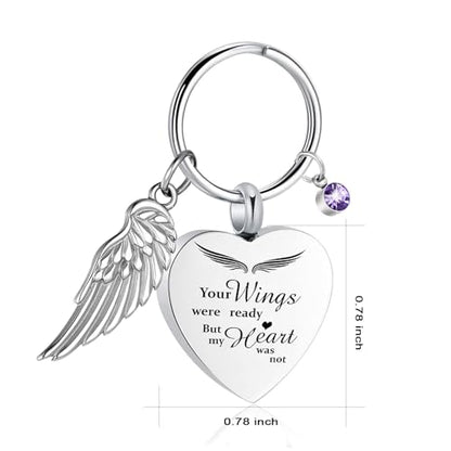 Heart Cremation Jewelry Urn Keychain for Ashes for Women Men, Keepsake Memorial Heart Urns Pendant for Human Ashes,Silver