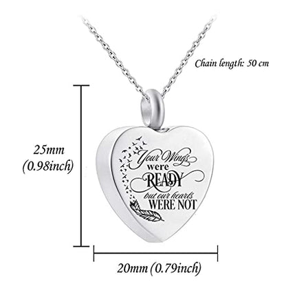God has You in his arms with Angel Wing Charm Cremation Ashes Jewelry Keepsake Memorial Urn Necklace with Birthstone Crystal - color: Little bird + Your +Angel Wing&12 Pcs Birthstone