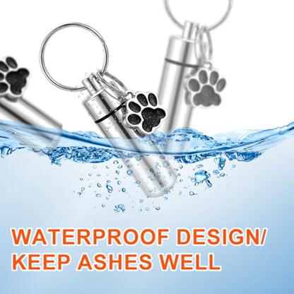3 Pack Dog Urn Ashes Keepsake Keychain, Pet Urns for Dogs, Blank DIY Engravable Memorial Ash Holder - color: Silver-Small