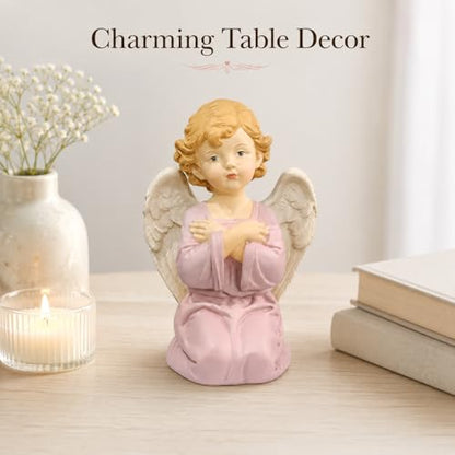5.32 Inch Praying Angel Figurine, Resin Guardian Statue | Painted Keepsake For Mom, Daughter, Sister, Friend, Prayer Corners, Shelves, Desks, Nightstands And Sympathy Gifts - size: 5.32"H
