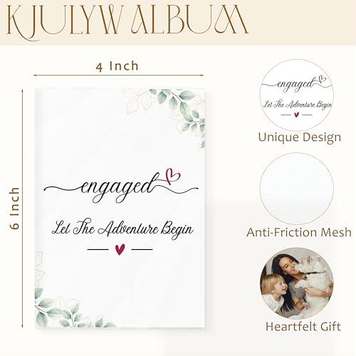 Engagement Photo Albums 4x6 Pictures, Engagement Gifts for Couples, Let the Adventure Begin Small Memory Photo Album Book Keepsake for Family Baby Wedding Anniversary Travel - color: Engagement