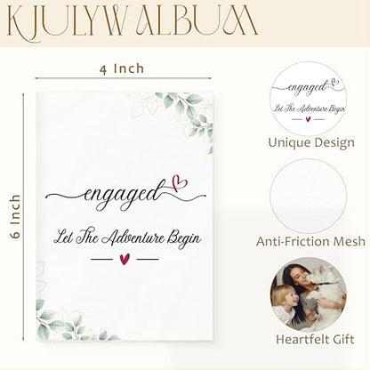 Engagement Photo Albums 4x6 Pictures, Engagement Gifts for Couples, Let the Adventure Begin Small Memory Photo Album Book Keepsake for Family Baby Wedding Anniversary Travel - color: Engagement
