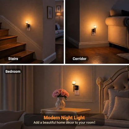 JandCase Candle Night Light, Night Lights Plug into Wall - color: Candle-3000K（Glass）, size: 1 Pack