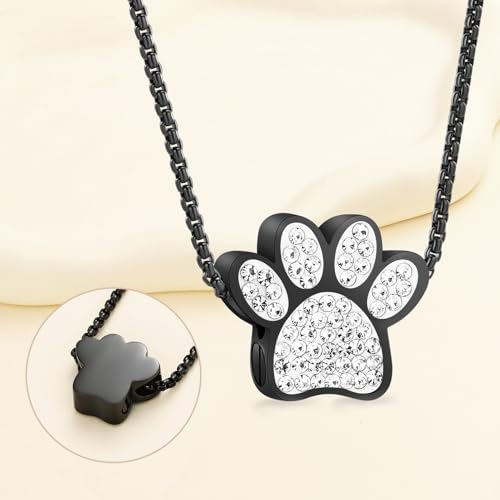 Oinsi Infinity Love Pet Cremation Jewelry for Ashes of Dog/Cat Funeral Keepsake Urn Necklace Pendant Memorial Jewellery - color: B-Black