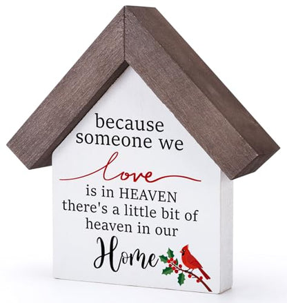 MBL Sympathy Memorial Bereavement Gifts - Wood Cardinal Grief Grieving Decor Gifts for Loss of Loved One Mom Dad Father Mother Women Men for Home Living Room Bedroom Shelf Centerpieces Remembrance