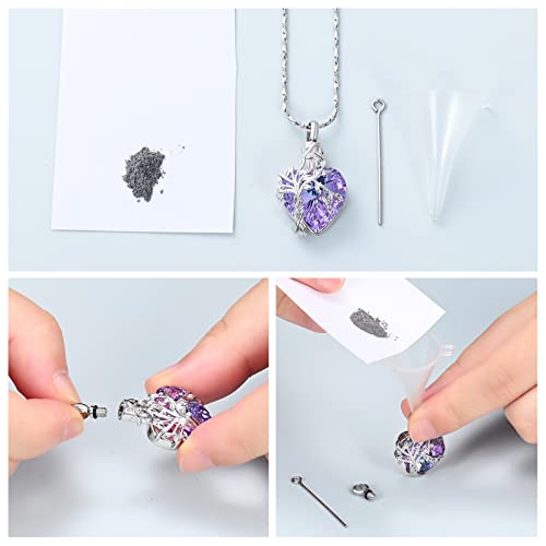 Imrsanl Tree of Life Heart Urn Necklace Cremation Jewelry for Women - color: Customize-2