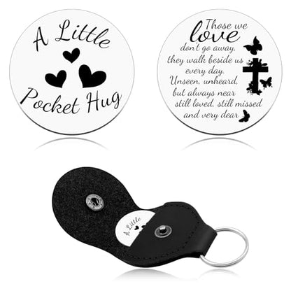 Heigebi Pocket Hug Token Keychain Memorial Gifts for Loss of Loved Sympathy Gifts Bereavement Coin Remembrance Pocket Token - color: Pattern 3